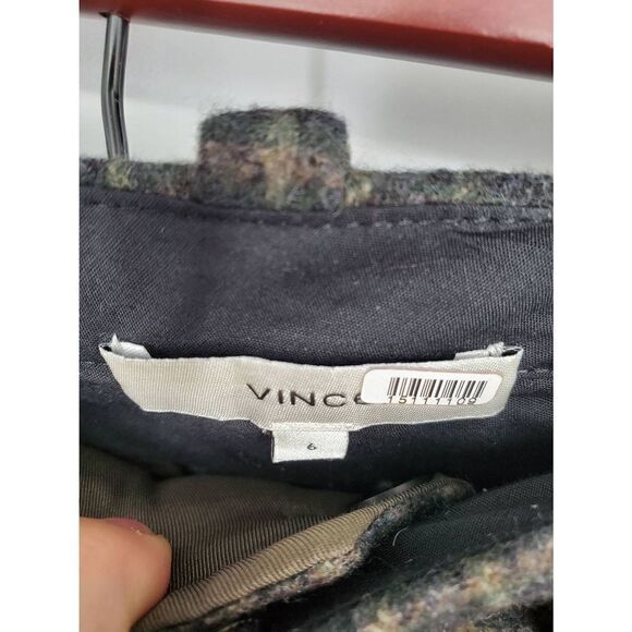 Vince Women's‎ Wool Cashmere Check Plaid Wide-Leg Pants Size 6 - Picture 5 of 8